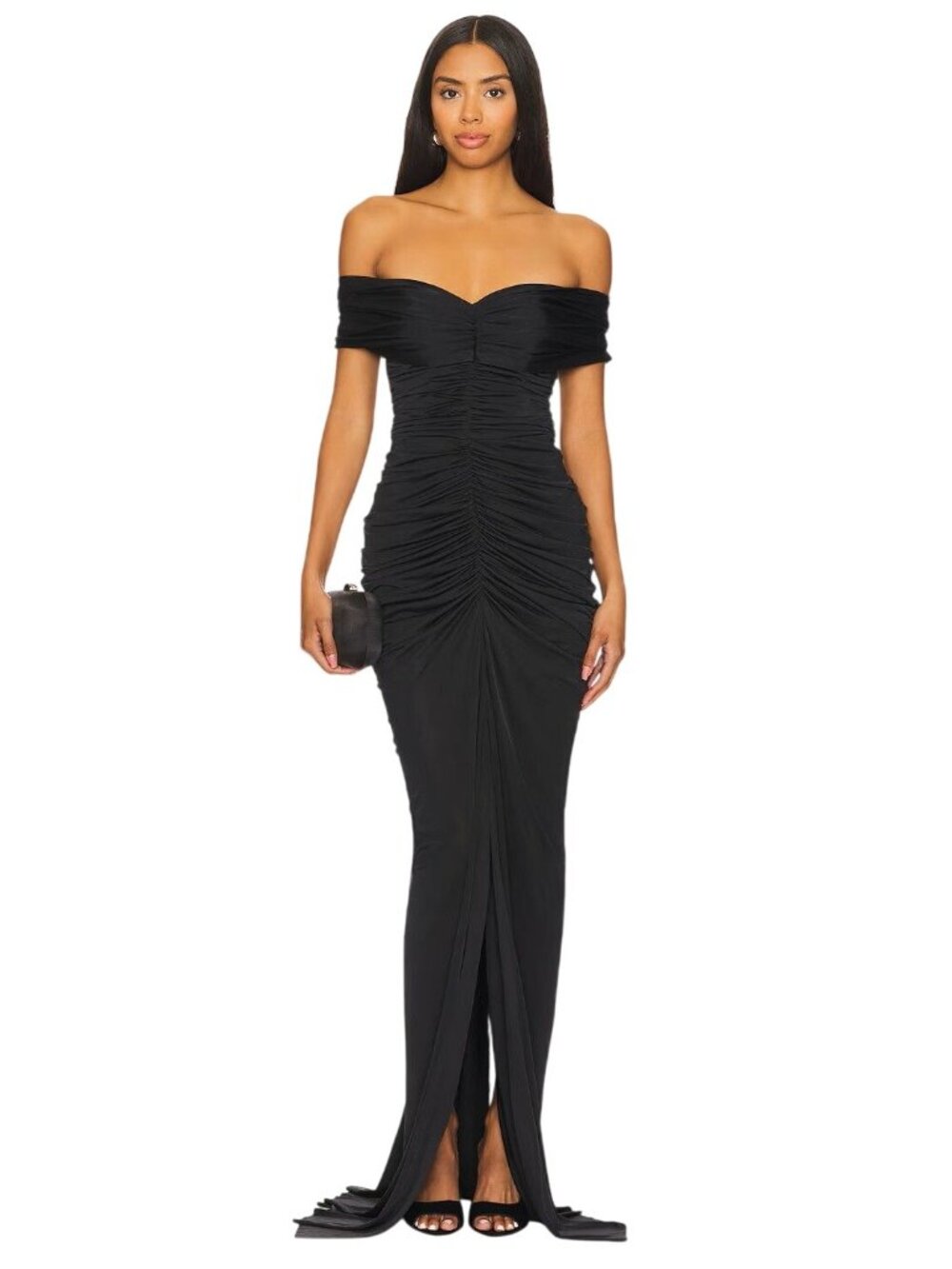 YAURA Tiara Dress in Black Medium New Womens Maxi Column Gown